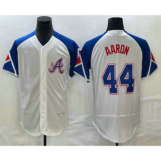 Atlanta Braves #44 Hank Aaron White 2023 City Connect Flex Base Stitched Baseball Jersey