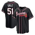 Atlanta Braves #51 Chris Sale Player Black Fashion Out Game Stitched Baseball Jersey