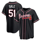 Atlanta Braves #51 Chris Sale Player Black Fashion Out Game Stitched Baseball Jersey