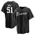 Atlanta Braves #51 Chris Sale Player Black Home Game Stitched Baseball Jersey