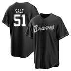 Atlanta Braves #51 Chris Sale Player Black Home Game Stitched Baseball Jersey