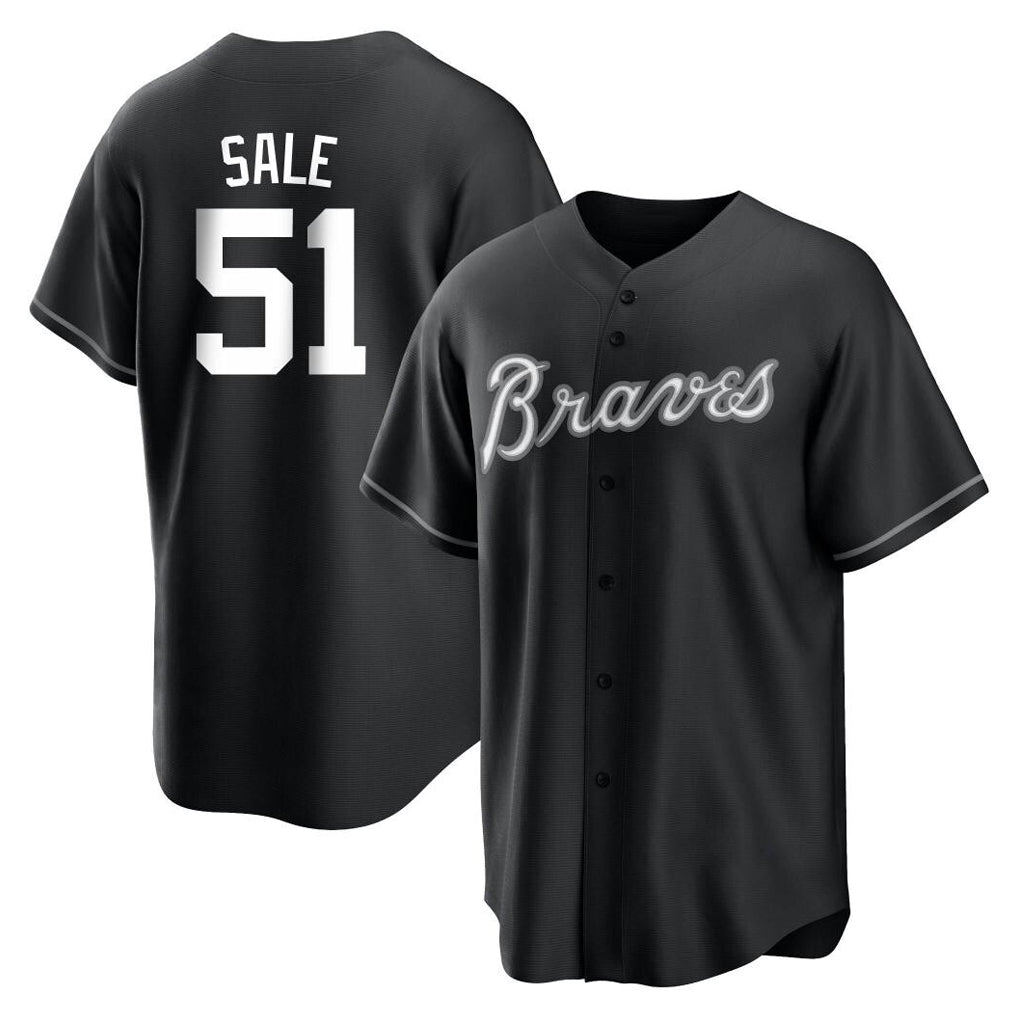 Atlanta Braves #51 Chris Sale Player Black Home Game Stitched Baseball Jersey