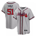 Atlanta Braves #51 Chris Sale Player Gray Home Game Stitched Baseball Jersey