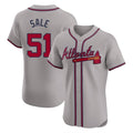 Atlanta Braves #51 Chris Sale Player Gray Limited Elite Home Game Stitched Baseball Jersey