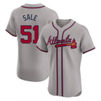 Atlanta Braves #51 Chris Sale Player Gray Limited Elite Home Game Stitched Baseball Jersey