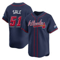 Atlanta Braves #51 Chris Sale Player Navy 2025 Speedway Classic Home Game Stitched Baseball Jersey