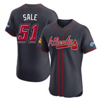 Atlanta Braves #51 Chris Sale Player Navy 2025 Speedway Classic Limited Elite Home Game Stitched Baseball Jersey