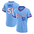 Atlanta Braves #51 Chris Sale Player Powder Blue 2026 City Connect T-shirt Limited Elite Home Game Stitched Baseball Jersey