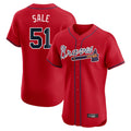 Atlanta Braves #51 Chris Sale Player Red Limited Elite Home Game Stitched Baseball Jersey