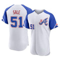 Atlanta Braves #51 Chris Sale Player White City Connect Limited Elite Home Game Stitched Baseball Jersey