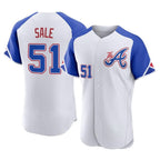 Atlanta Braves #51 Chris Sale Player White City Connect Limited Elite Home Game Stitched Baseball Jersey