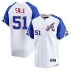 Atlanta Braves #51 Chris Sale Player White City Connect Limited Home Game Stitched Baseball Jersey