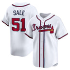 Atlanta Braves #51 Chris Sale White Home Limited Player Baseball Jersey