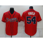 Atlanta Braves #54 Max Fried Red Stitched Cool Baseball Jersey