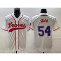 Atlanta Braves #54 Max Fried White Cool Base With Patch Stitched Baseball Jersey