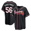 Atlanta Braves #56 Spencer Schwellenbach Player Black Fashion Out Game Stitched Baseball Jersey