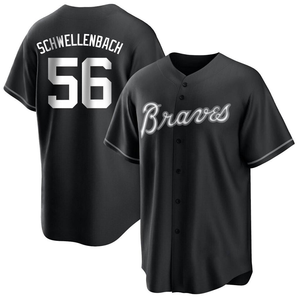 Atlanta Braves #56 Spencer Schwellenbach Player Black Home Game Stitched Baseball Jersey