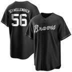 Atlanta Braves #56 Spencer Schwellenbach Player Black Home Game Stitched Baseball Jersey