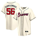 Atlanta Braves #56 Spencer Schwellenbach Player Cream Home Game Stitched Baseball Jersey