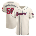Atlanta Braves #56 Spencer Schwellenbach Player Cream Limited Elite Home Game Stitched Baseball Jersey