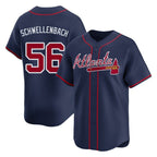 Atlanta Braves #56 Spencer Schwellenbach Player Navy Limited Home Game Stitched Baseball Jersey