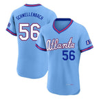 Atlanta Braves #56 Spencer Schwellenbach Player Powder Blue 2026 City Connect T-shirt Limited Elite Home Game Stitched Baseball Jersey