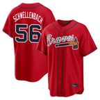 Atlanta Braves #56 Spencer Schwellenbach Player Red Home Game Stitched Baseball Jersey