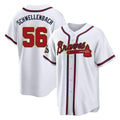 Atlanta Braves #56 Spencer Schwellenbach Player White Gold Home Game Stitched Baseball Jersey