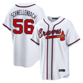 Atlanta Braves #56 Spencer Schwellenbach Player White Home Game Stitched Baseball Jersey