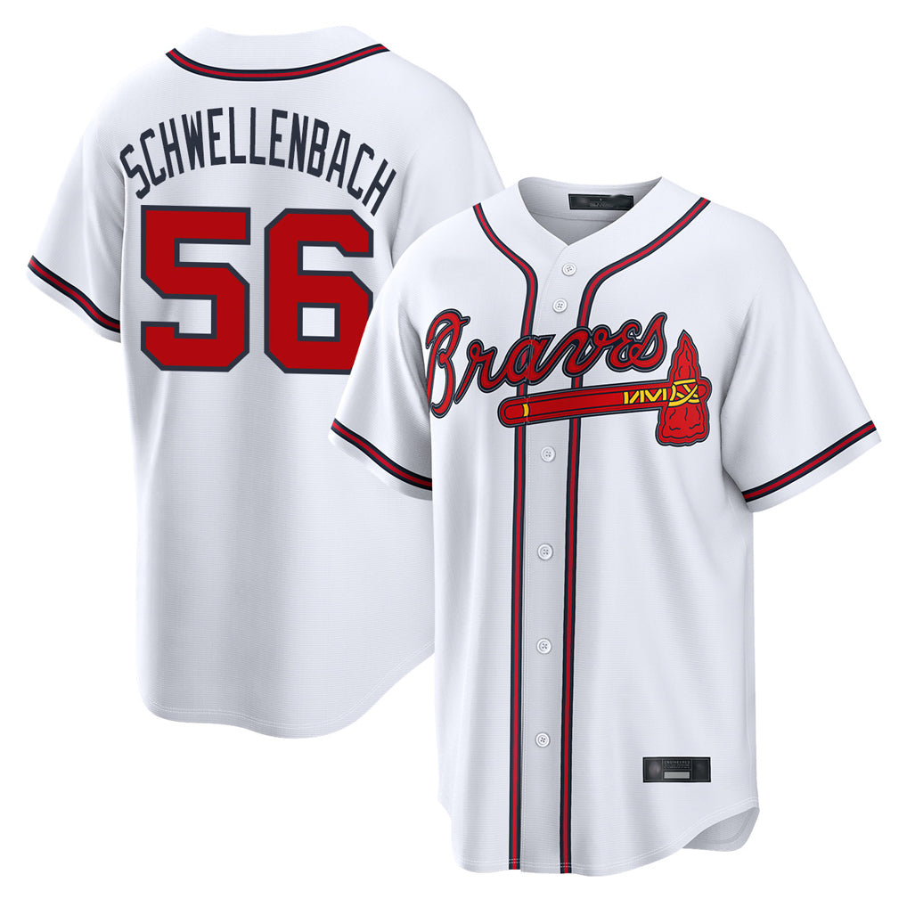 Atlanta Braves #56 Spencer Schwellenbach Player White Home Game Stitched Baseball Jersey
