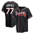 Atlanta Braves #77 Joe Jimenez Player Black Fashion Out Game Stitched Baseball Jersey