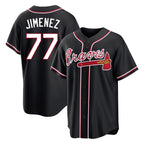 Atlanta Braves #77 Joe Jimenez Player Black Fashion Out Game Stitched Baseball Jersey