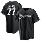 Atlanta Braves #77 Joe Jimenez Player Black Home Game Stitched Baseball Jersey
