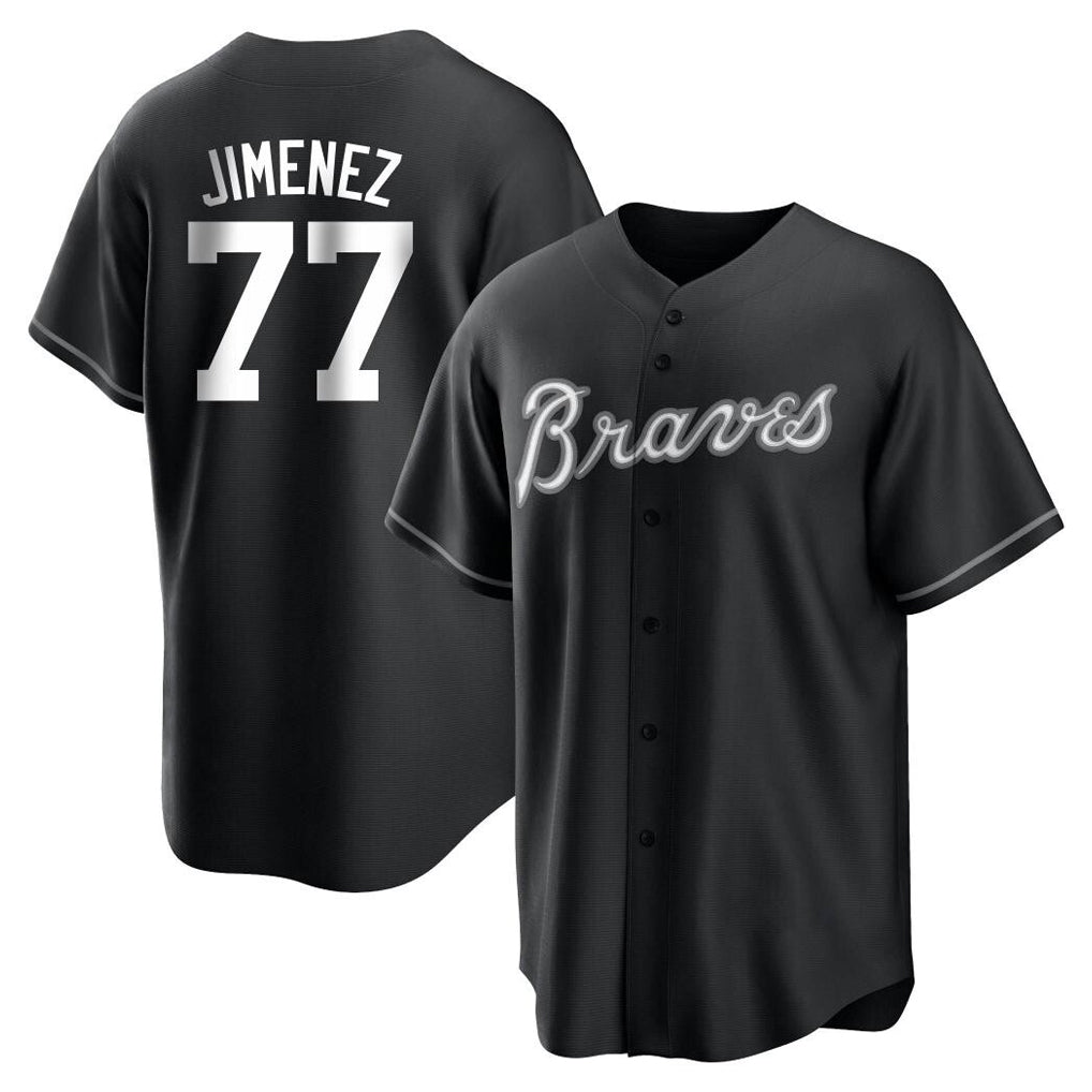 Atlanta Braves #77 Joe Jimenez Player Black Home Game Stitched Baseball Jersey