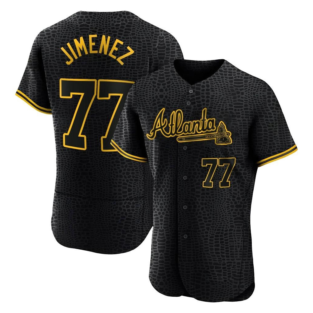 Atlanta Braves #77 Joe Jimenez Player Black Snake Skin City Limited Elite Home Game Stitched Baseball Jersey