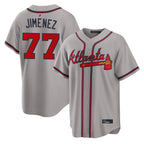 Atlanta Braves #77 Joe Jimenez Player Gray Home Game Stitched Baseball Jersey