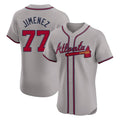 Atlanta Braves #77 Joe Jimenez Player Gray Limited Elite Home Game Stitched Baseball Jersey