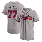 Atlanta Braves #77 Joe Jimenez Player Gray Limited Elite Home Game Stitched Baseball Jersey