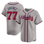 Atlanta Braves #77 Joe Jimenez Player Gray Limited Home Game Stitched Baseball Jersey
