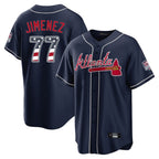 Atlanta Braves #77 Joe Jimenez Player Navy USA 250 Fourth Of July Limited Home Game Stitched Baseball Jersey