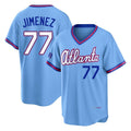 Atlanta Braves #77 Joe Jimenez Player Powder Blue 2026 City Connect T-shirt Home Game Stitched Baseball Jersey