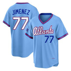 Atlanta Braves #77 Joe Jimenez Player Powder Blue 2026 City Connect T-shirt Home Game Stitched Baseball Jersey