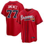 Atlanta Braves #77 Joe Jimenez Player Red Home Game Stitched Baseball Jersey