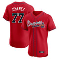 Atlanta Braves #77 Joe Jimenez Player Red Limited Elite Home Game Stitched Baseball Jersey