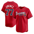 Atlanta Braves #77 Joe Jimenez Player Red Limited Home Game Stitched Baseball Jersey