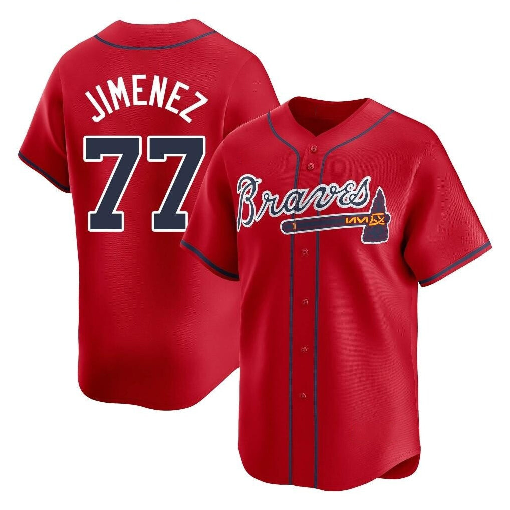 Atlanta Braves #77 Joe Jimenez Player Red Limited Home Game Stitched Baseball Jersey