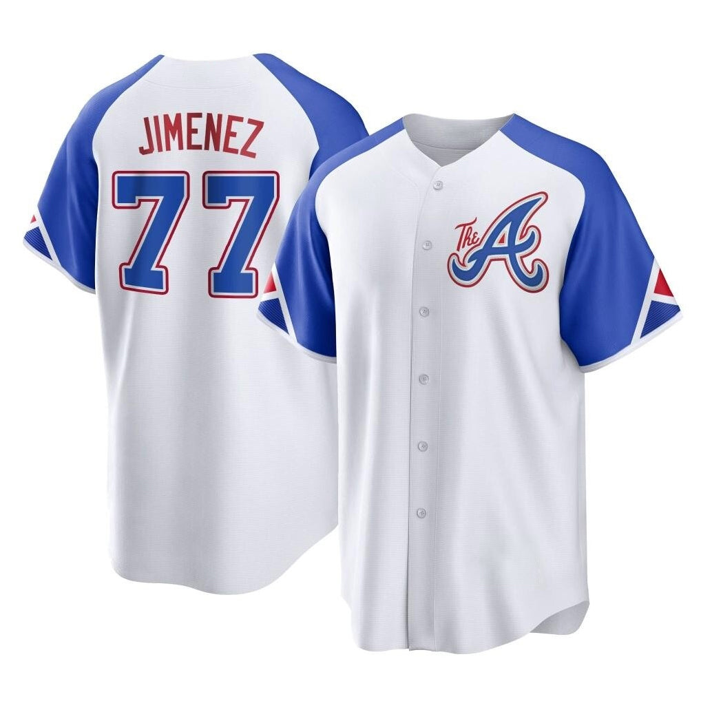 Atlanta Braves #77 Joe Jimenez Player White City Connect Home Game Stitched Baseball Jersey