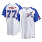 Atlanta Braves #77 Joe Jimenez Player White City Connect Home Game Stitched Baseball Jersey