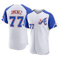 Atlanta Braves #77 Joe Jimenez Player White City Connect Limited Elite Home Game Stitched Baseball Jersey