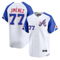 Atlanta Braves #77 Joe Jimenez Player White City Connect Limited Home Game Stitched Baseball Jersey
